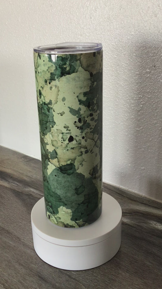 Green camo tumbler